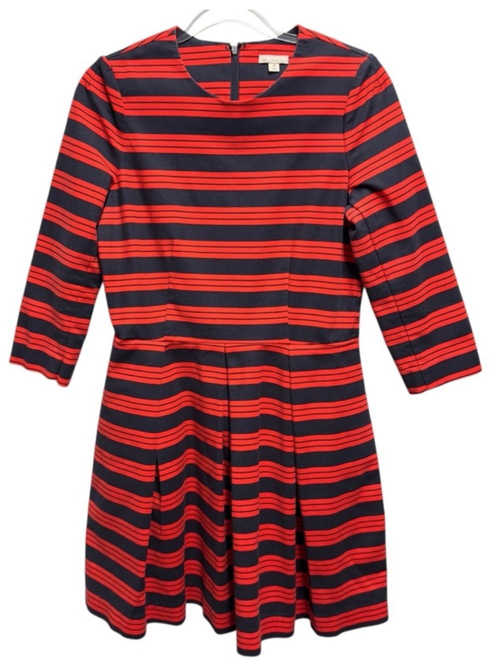 Structured Pure Cotton Knit Pinstripe Seersucker Oxford Poplin Preppy Dress
